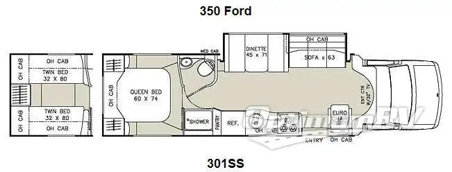 2012 Coachmen Concord 301SS Ford RV Floorplan Photo