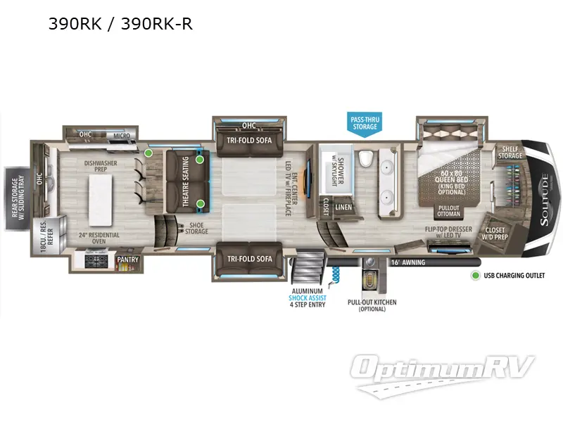 2022 Grand Design Solitude 390RK RV Floorplan Photo