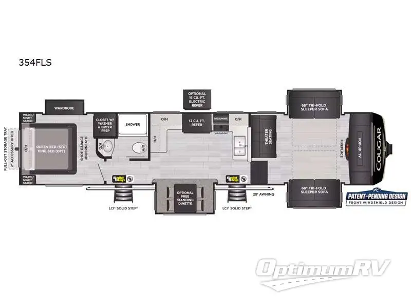 2022 Keystone Cougar 354FLS RV Floorplan Photo