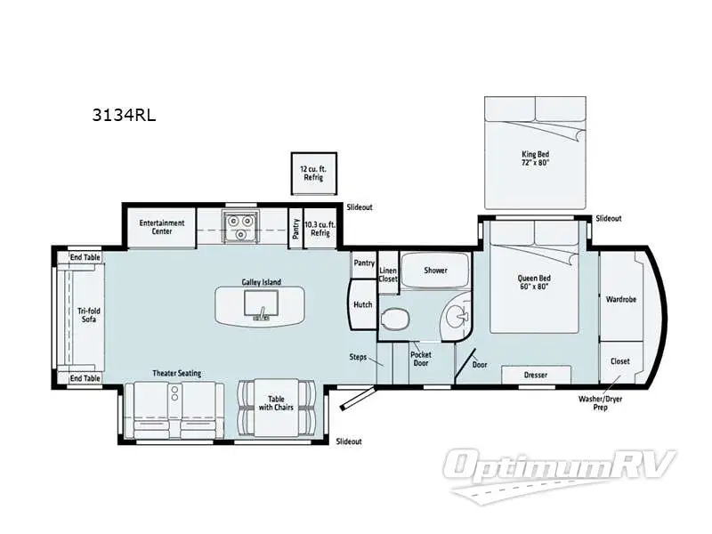 2021 Winnebago Towables Voyage 3134RL Floorplan Photo