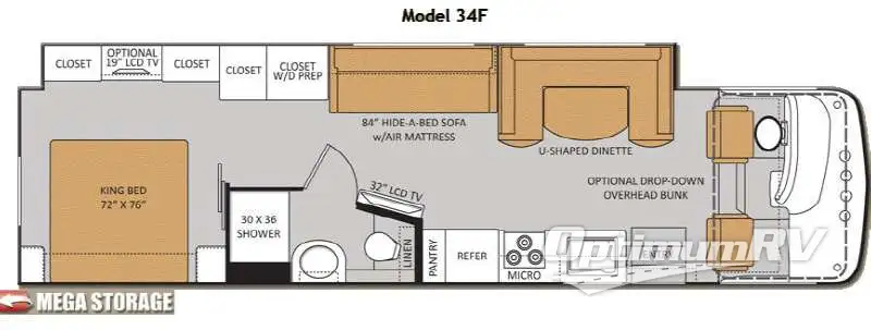 2014 Thor Hurricane 34F Floorplan Photo
