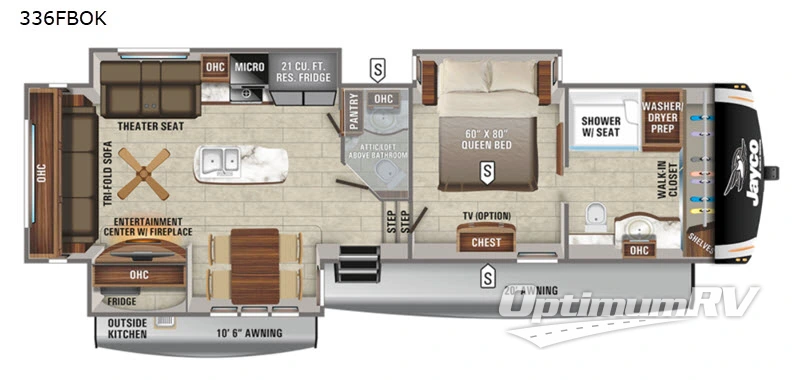 2021 Jayco Eagle 336FBOK RV Floorplan Photo