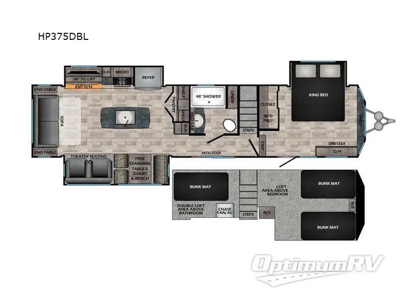 2022 CrossRoads Hampton HP375DBL Floorplan Photo