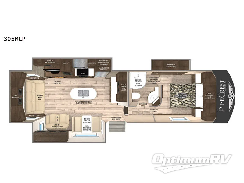 2020 VanLeigh Pinecrest 305RLP Floorplan Photo
