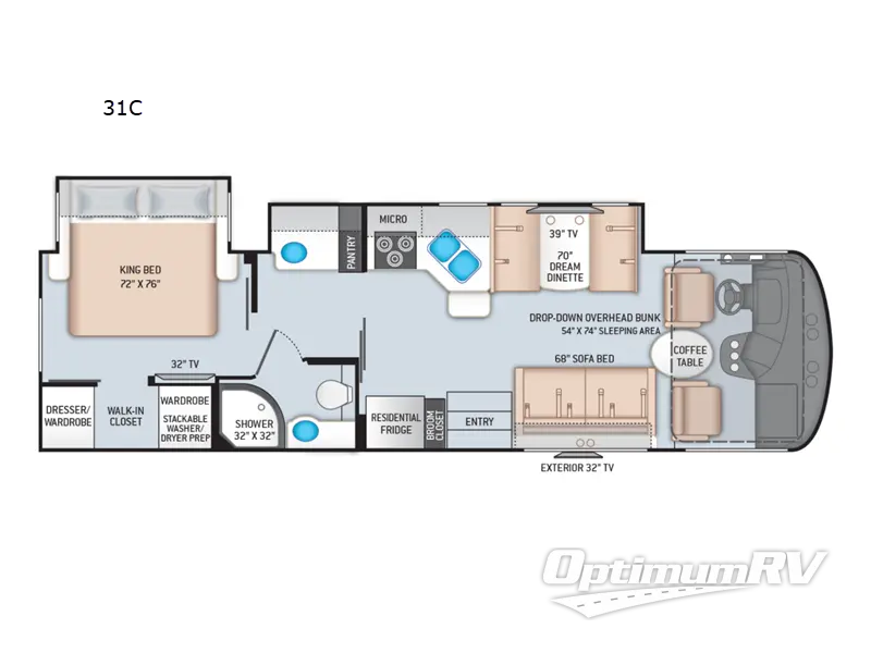 2022 Thor Hurricane 31C Floorplan Photo