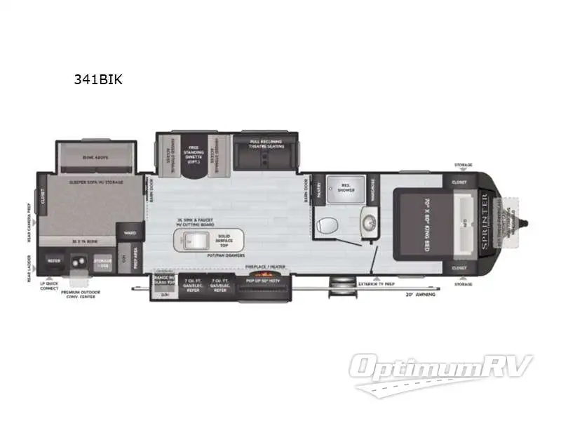2021 Keystone Sprinter Limited 341BIK RV Floorplan Photo