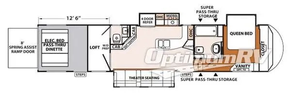 2015 Forest River XLR Thunderbolt 375AMP Floorplan Photo