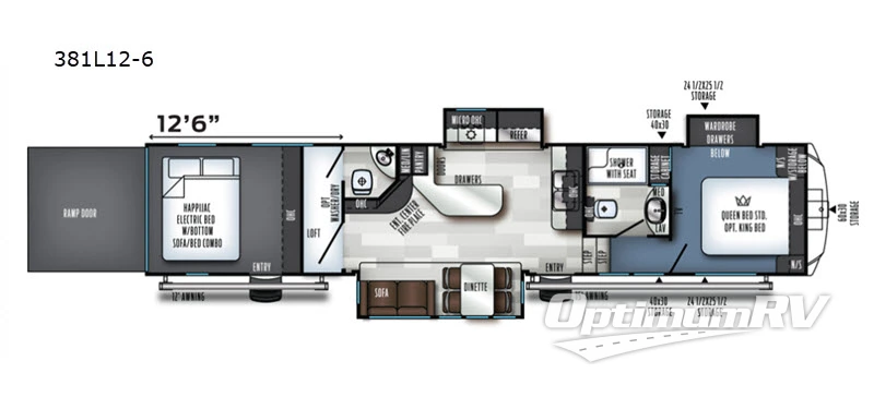2019 Forest River Vengeance Touring Edition 381L12-6 Floorplan Photo