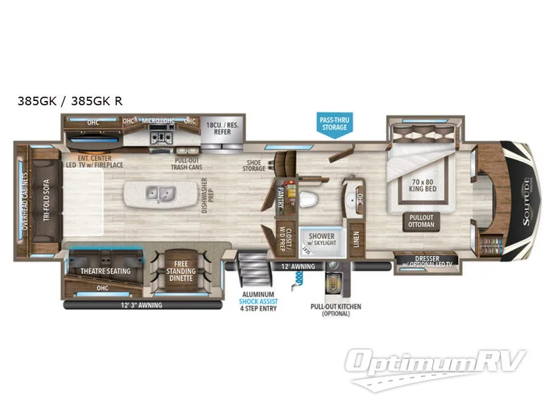 2019 Grand Design Solitude 385GK Floorplan Photo