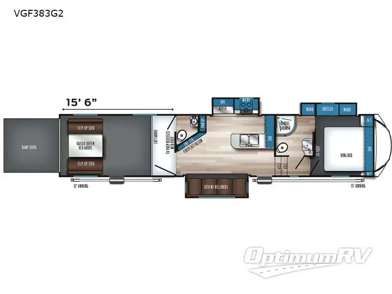 2023 Forest River Vengeance Rogue Armored VGF383G2 Floorplan Photo