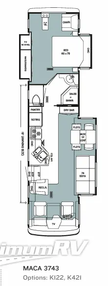 2005 Newmar Mountain Aire Diesel 3743 RV Floorplan Photo