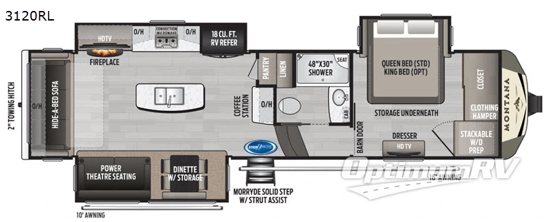 2020 Keystone Montana Legacy 3120RL Floorplan Photo