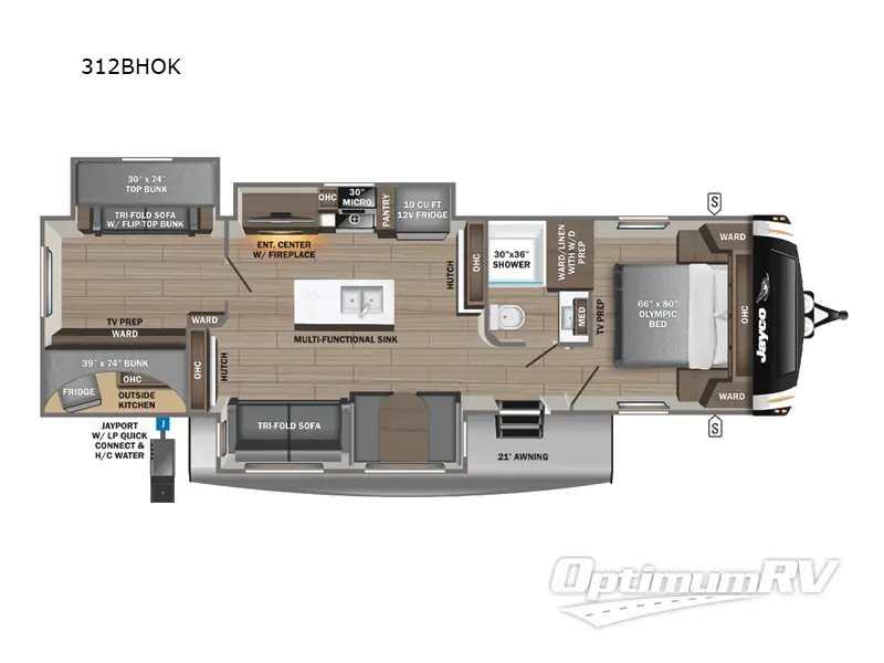 2025 Jayco Eagle HT 312BHOK Floorplan Photo
