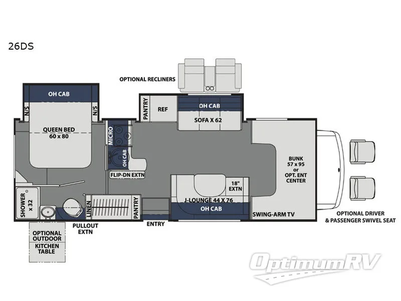 2019 Coachmen Freelander 26DS Chevy 4500 RV Floorplan Photo