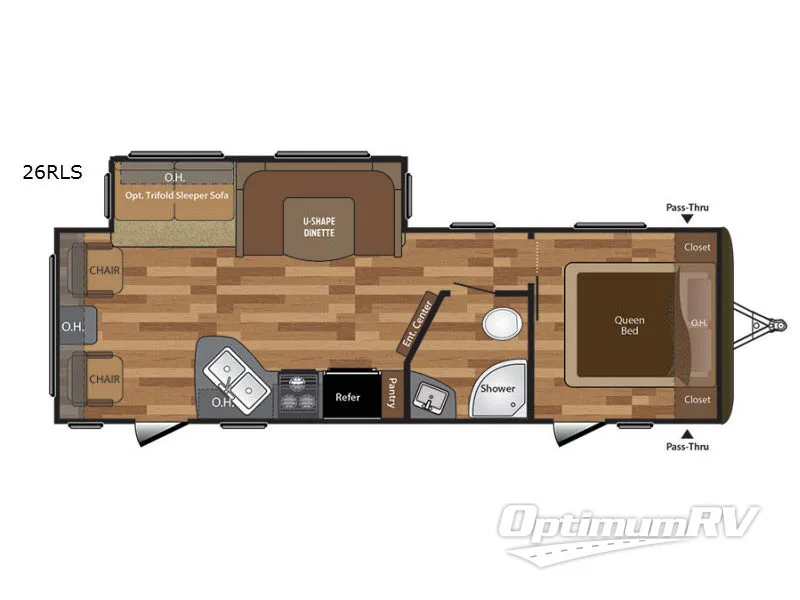 2017 Keystone Hideout 26RLS Floorplan Photo