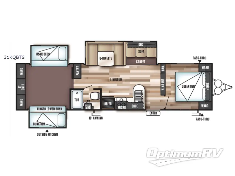 2018 Forest River Wildwood 31KQBTS Floorplan Photo