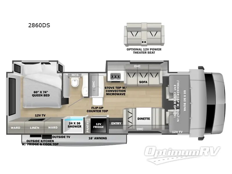 2025 Forest River Sunseeker Classic 2860DS RV Floorplan Photo