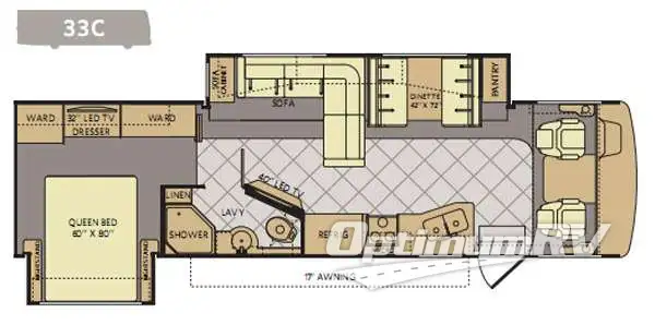 2014 Fleetwood Bounder 33C Floorplan Photo