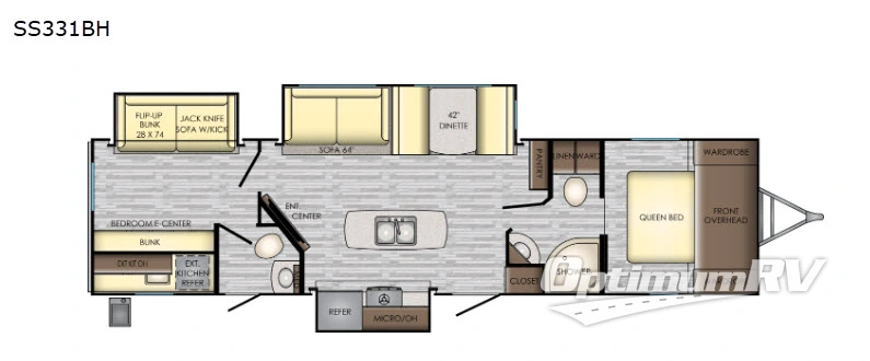 2019 CrossRoads Sunset Trail Super Lite SS331BH Floorplan Photo