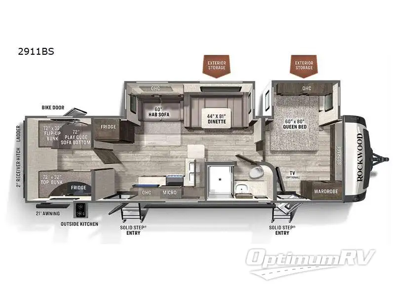 2021 Forest River Rockwood Ultra Lite 2911BS Floorplan Photo