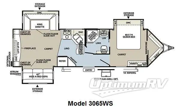 2011 Forest River Rockwood Wind Jammer 3065W RV Floorplan Photo