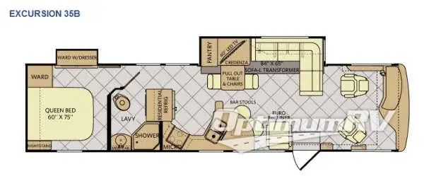 2015 Fleetwood Excursion 35B RV Floorplan Photo