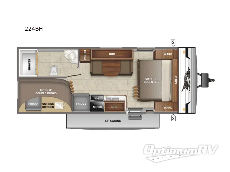 2022 Jayco Jay Flight SLX 224BH Floorplan Photo
