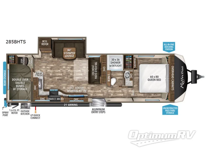 2019 Grand Design Reflection 285BHTS Floorplan Photo
