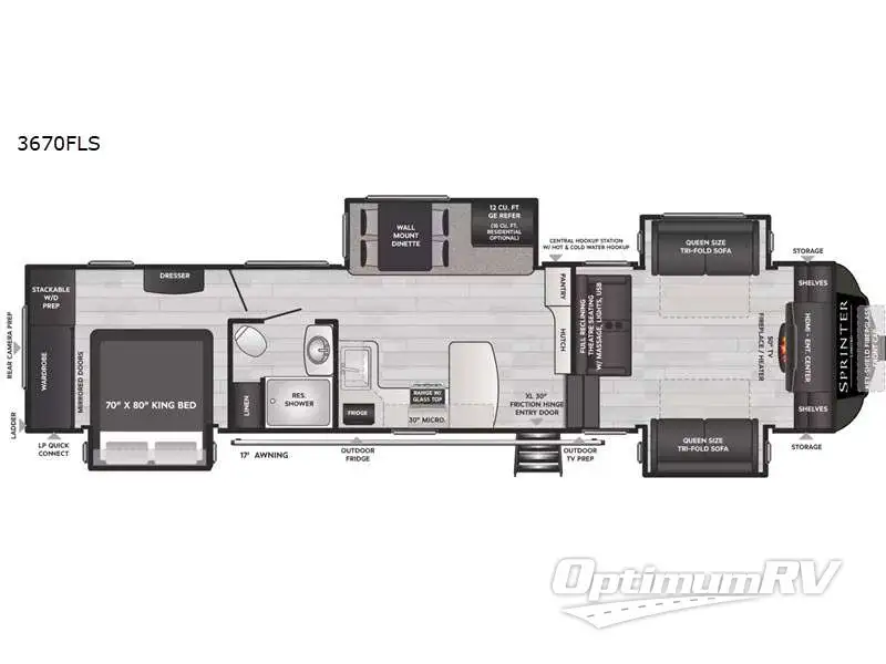 2023 Keystone Sprinter Limited 3670FLS Floorplan Photo