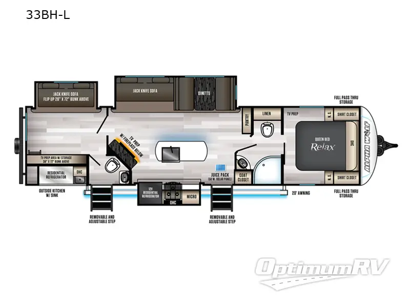 2022 Forest River Cherokee Alpha Wolf 33BH-L Floorplan Photo