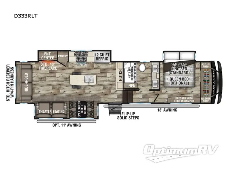 2022 KZ Durango D333RLT Floorplan Photo