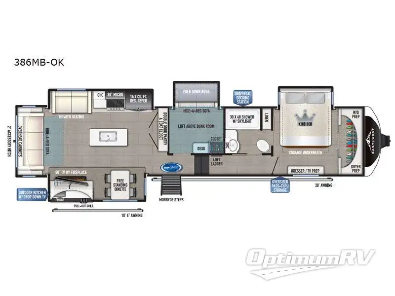 2022 East To West Tandara 386MB-OK Floorplan Photo