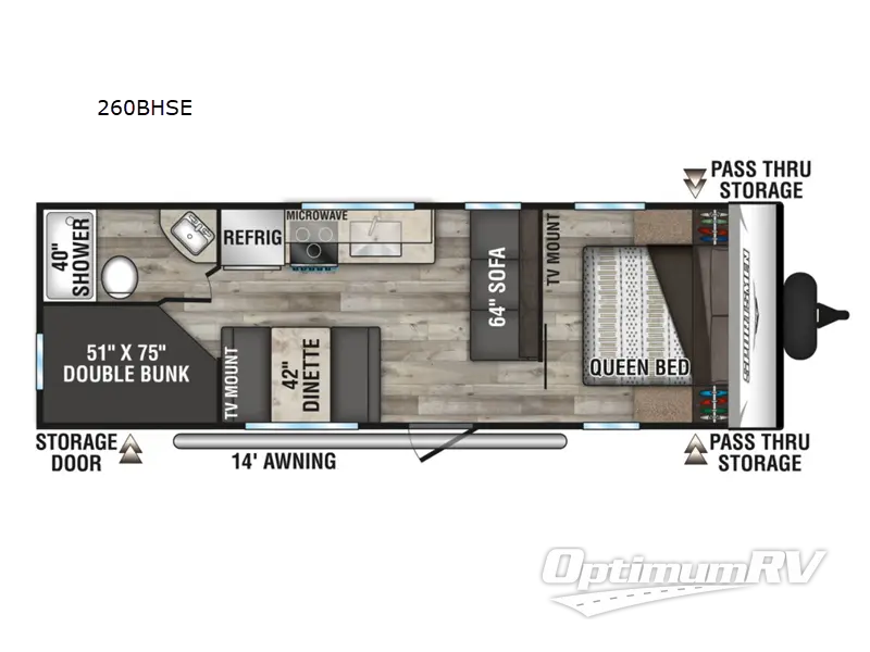 2022 KZ Sportsmen SE 260BHSE Floorplan Photo