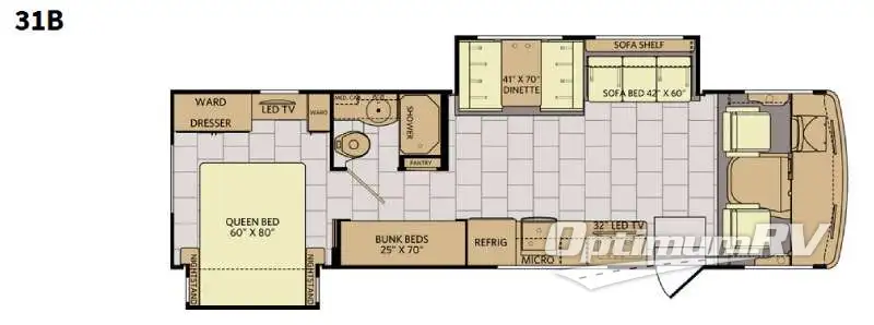 2016 Fleetwood Flair 31B Floorplan Photo