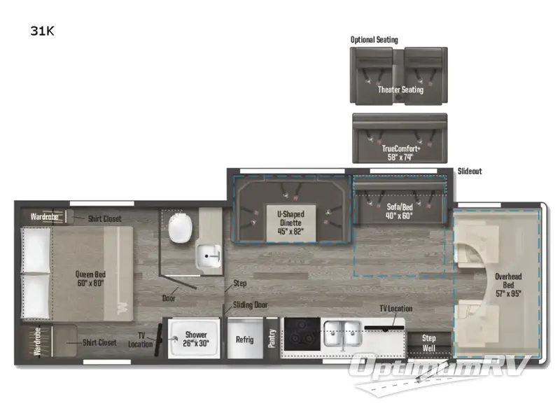 2023 Winnebago Minnie Winnie 31K RV Floorplan Photo