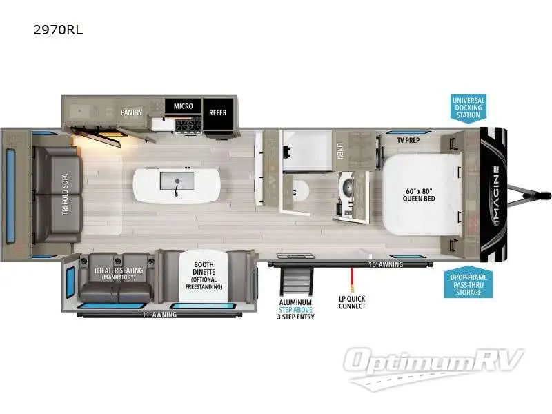 2024 Grand Design Imagine 2970RL RV Floorplan Photo