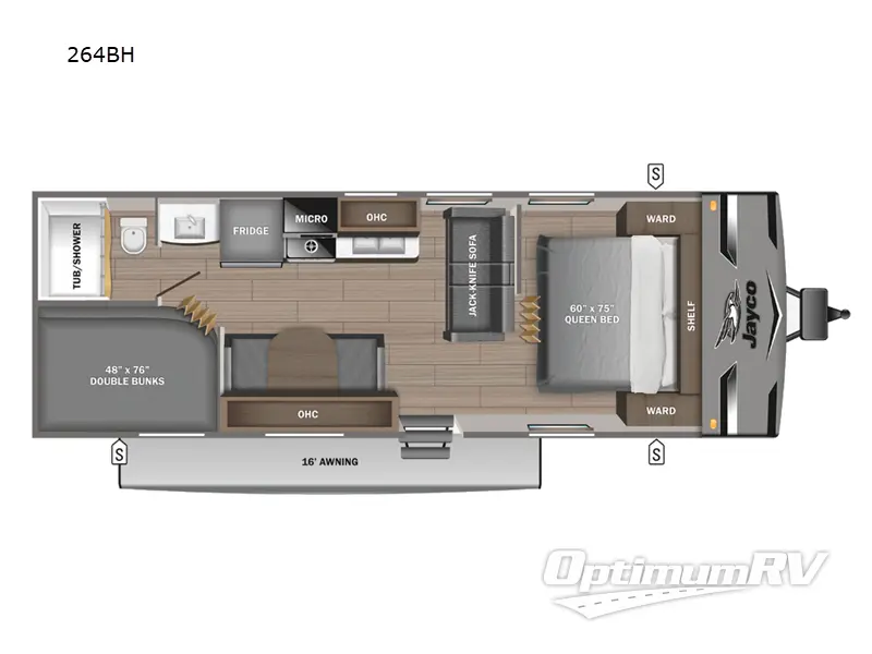 2023 Jayco Jay Flight 264BH Floorplan Photo