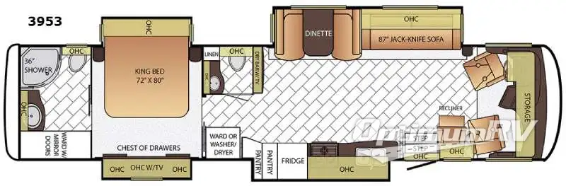 2016 Newmar Canyon Star 3953 Floorplan Photo