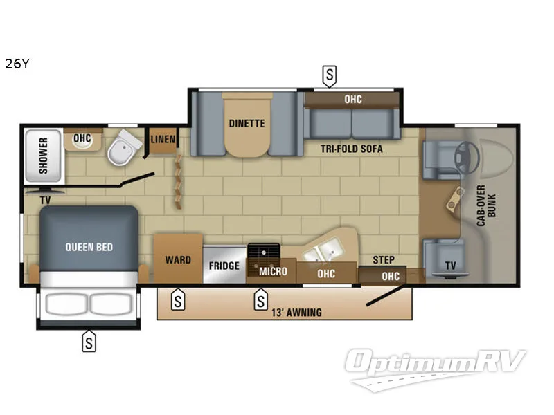 2018 Jayco Greyhawk 26Y RV Floorplan Photo