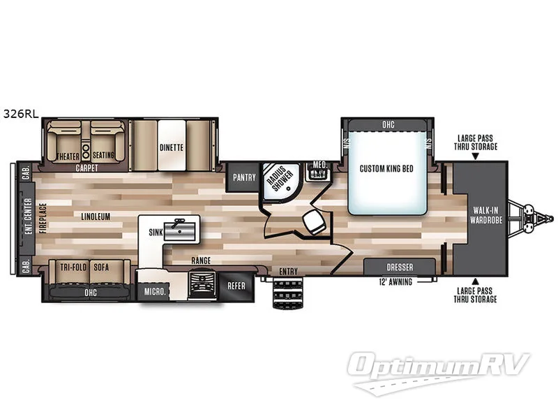2017 Forest River Wildwood Heritage Glen 326RL Floorplan Photo
