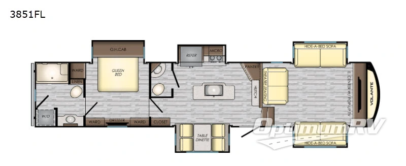 2019 CrossRoads Volante 3851FL Floorplan Photo