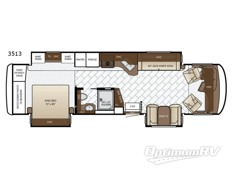 2017 Newmar Canyon Star 3513 RV Floorplan Photo