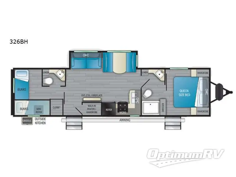 2022 Heartland Sundance Ultra Lite 326BH Floorplan Photo