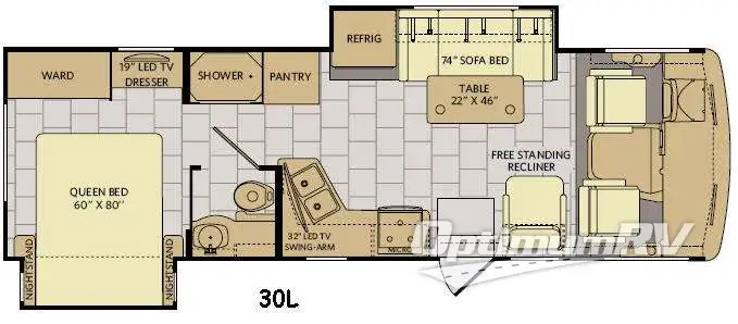 2016 Fleetwood Storm 30L Floorplan Photo