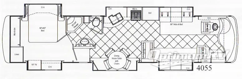 2008 Damon Tuscany 4055 RV Floorplan Photo