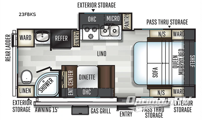 2019 Forest River Flagstaff Micro Lite 23FBKS RV Floorplan Photo