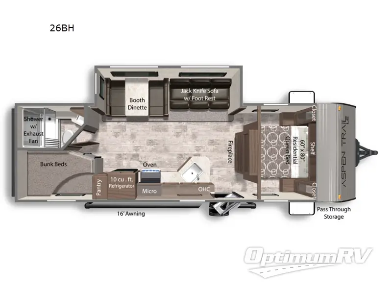 2026 Dutchmen Aspen Trail LE 26BH Floorplan Photo
