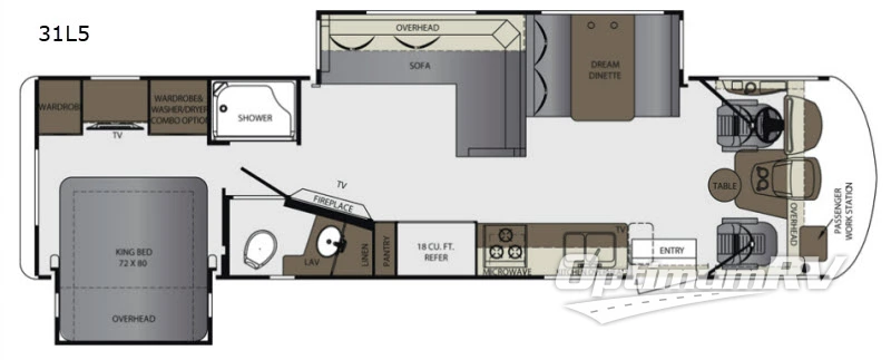 2018 Forest River Georgetown 5 Series 31L5 RV Floorplan Photo