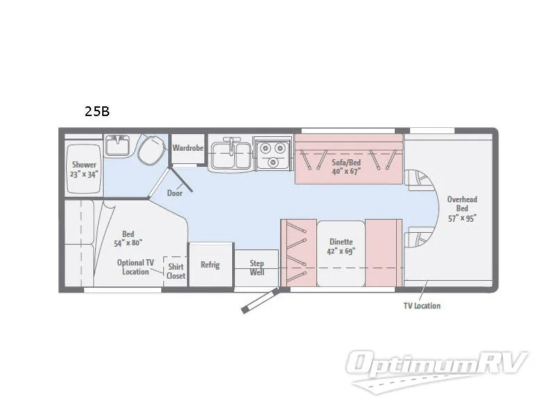 2017 Winnebago Spirit 25B Floorplan Photo