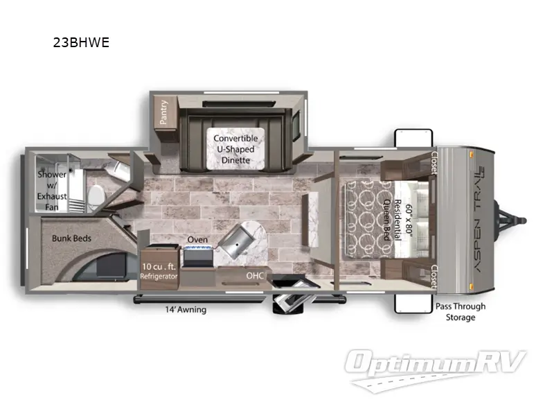 2024 Dutchmen Aspen Trail LE 23BHWE Floorplan Photo